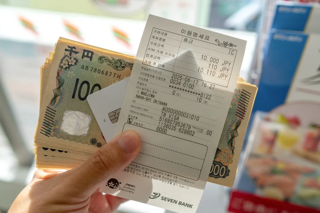 일본 ATM 수수료 비교 트레블웰렛 수수료 110엔