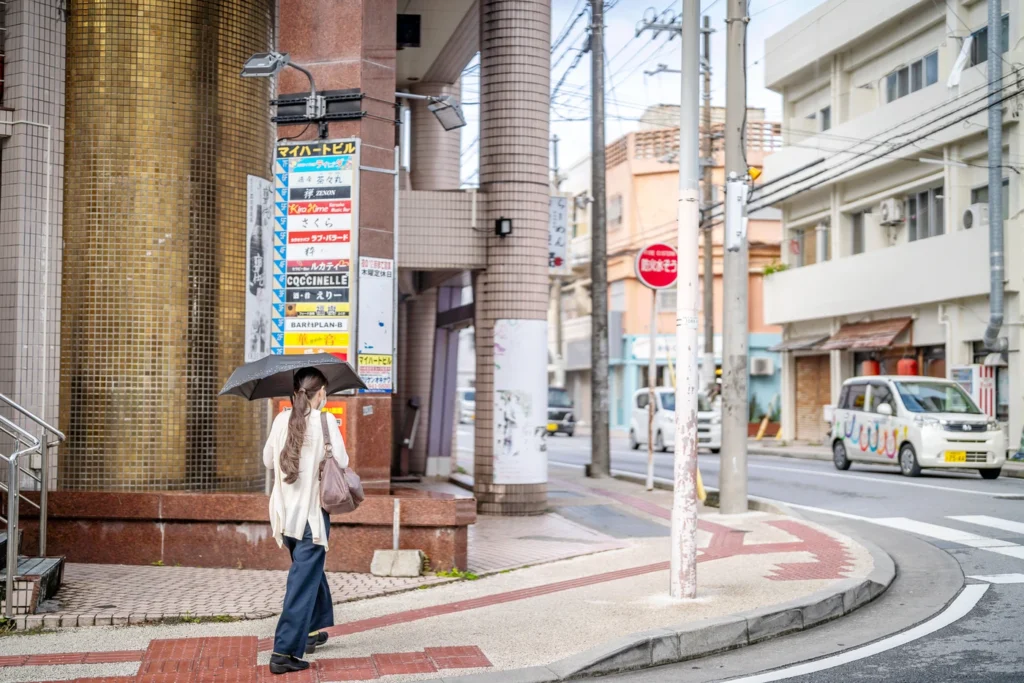 7월 25일 오키나와 날씨 아침 미에바시 양산이 필요했다