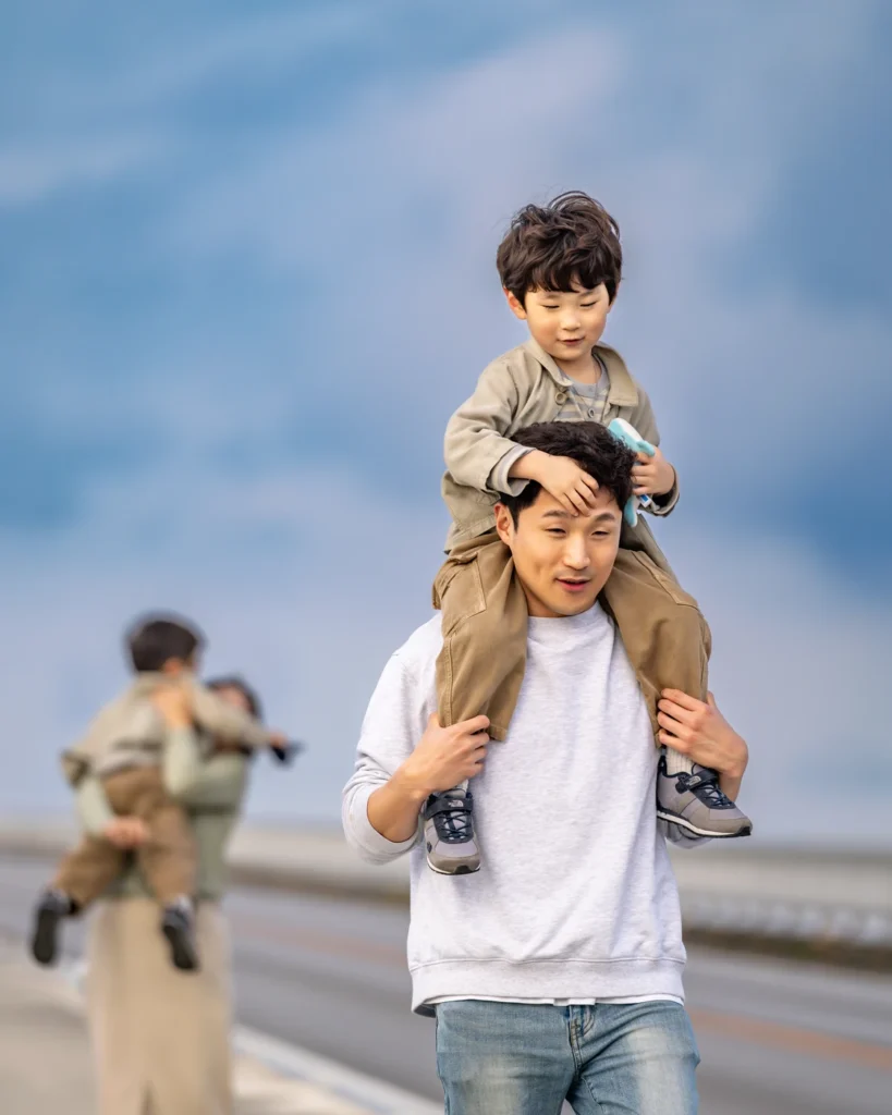 오키나와 스냅 아빠의 목마를 탄 아이