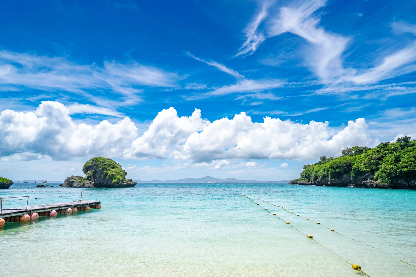 Ikei Beach, a swimming area with designated safety zones