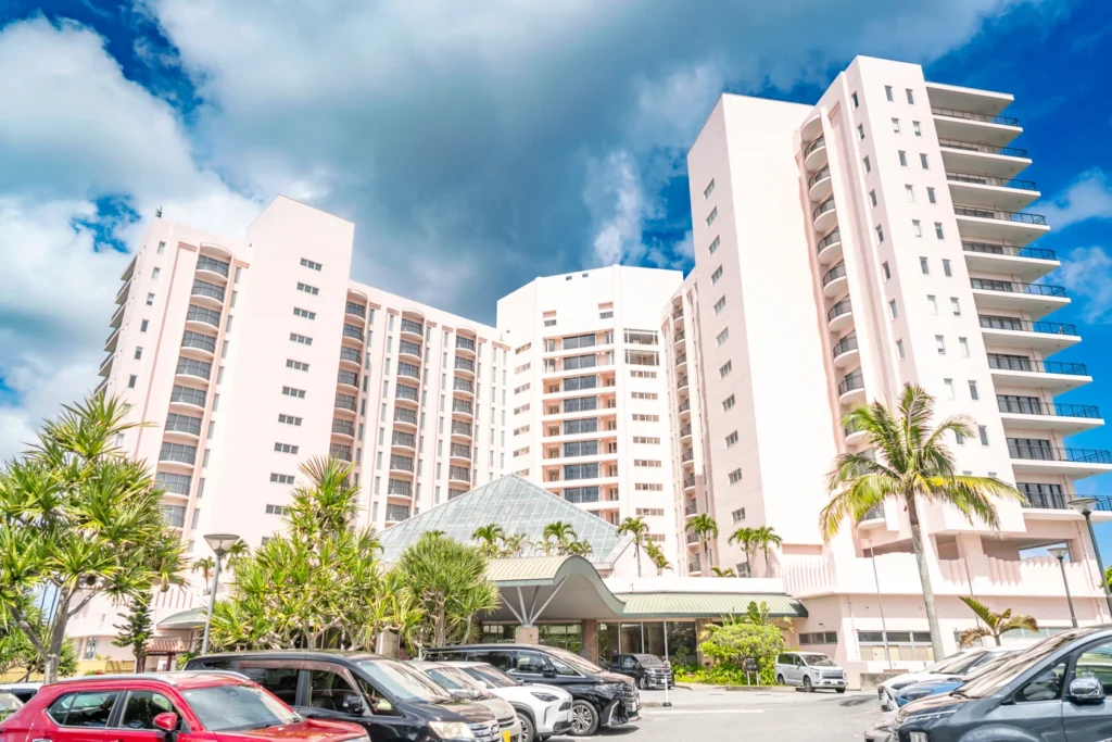The appearance of the Oriental Hotel Resort building on 15th August 2025 in Okinawa.