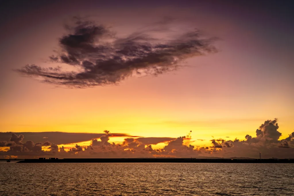 Okinawa Weather September 3, 2025, Sunset at Umikaji Terrace