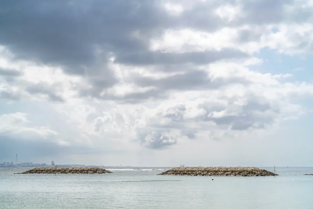 오전 선셋 비치의 흐림