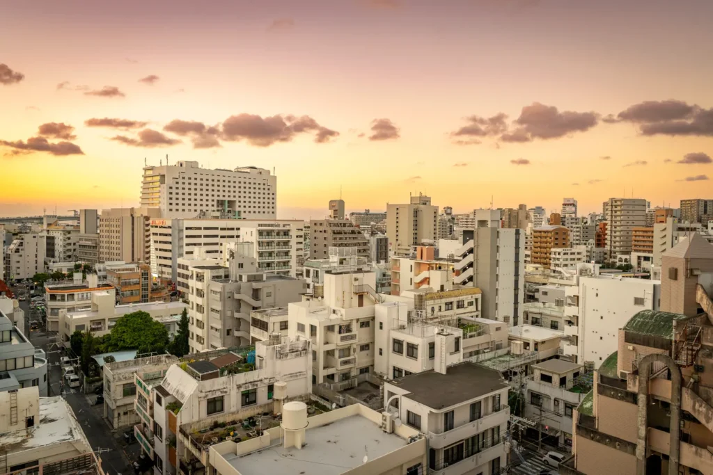 토마리 항구 일대 노을녘