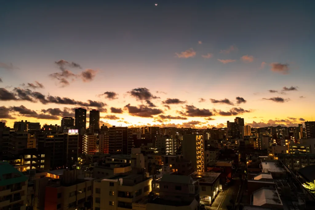 오키나와 미에바시 새벽의 모습