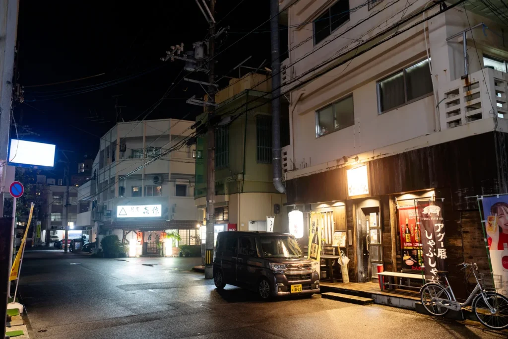 저녁 미에바시 이슬비가 내리고 있다