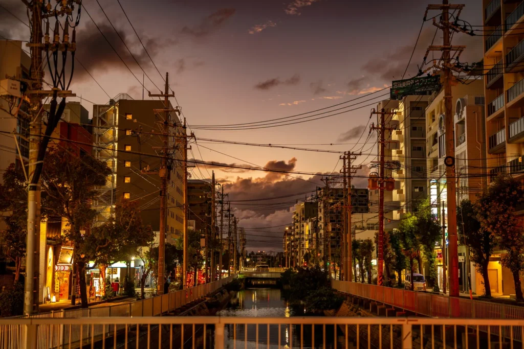 저녁 미에바시의 모습