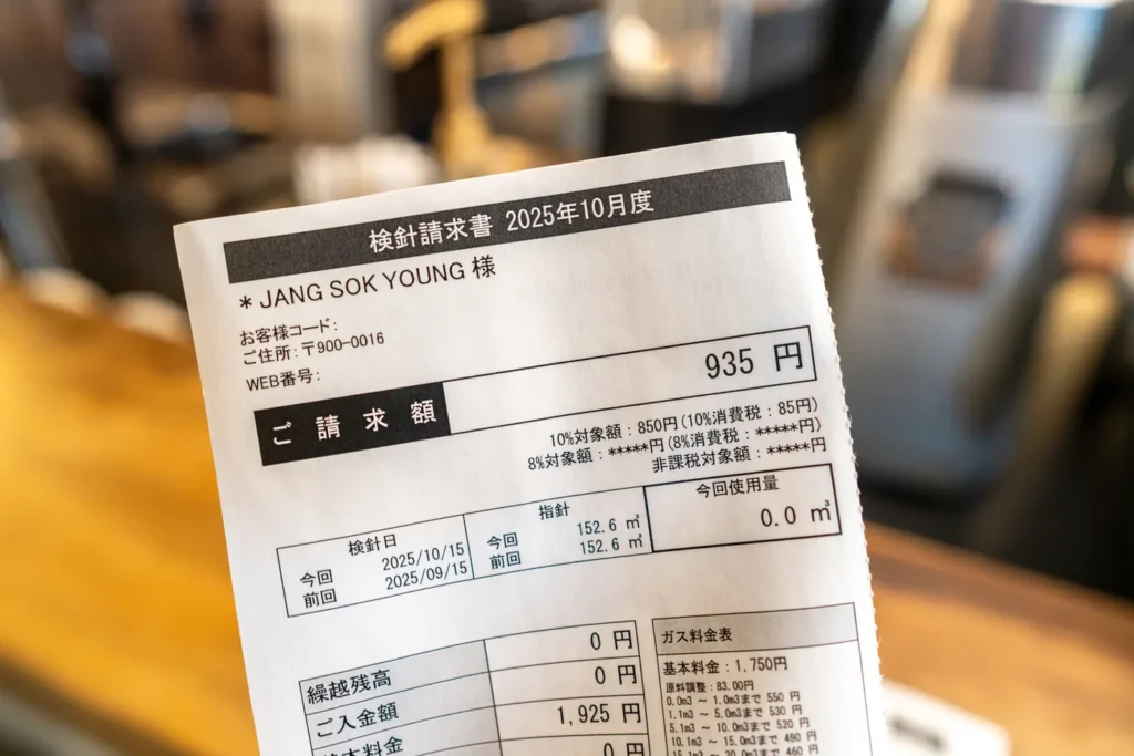 지난달 가스 요금 고지서