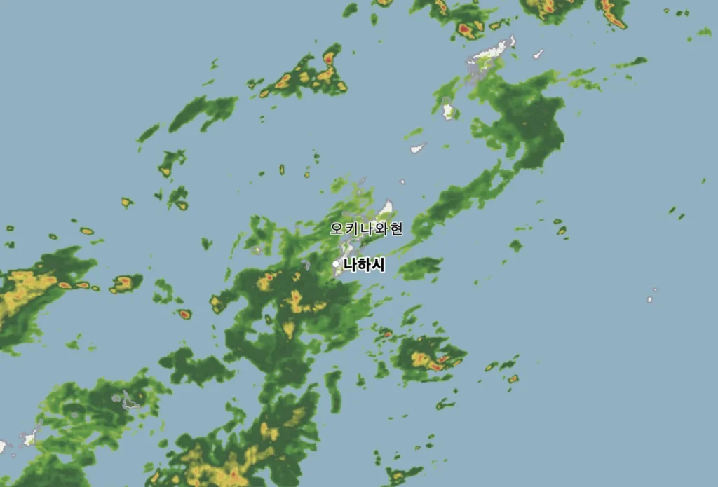 현재 오키나와 비구름 레이더