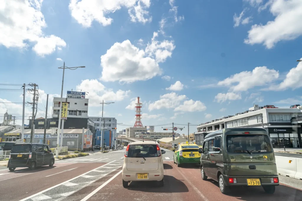 나하로 돌아가는 길 햇살의 모습