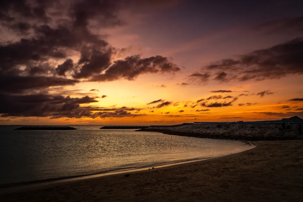저녁 노을 선셋 비치
