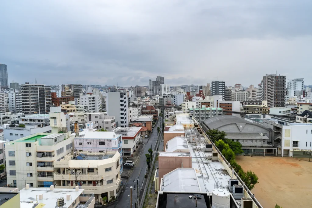 비가 내리는 오전 오키나와 마에지마