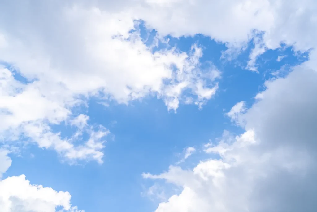 파란 하늘이었고 날이 더웠다