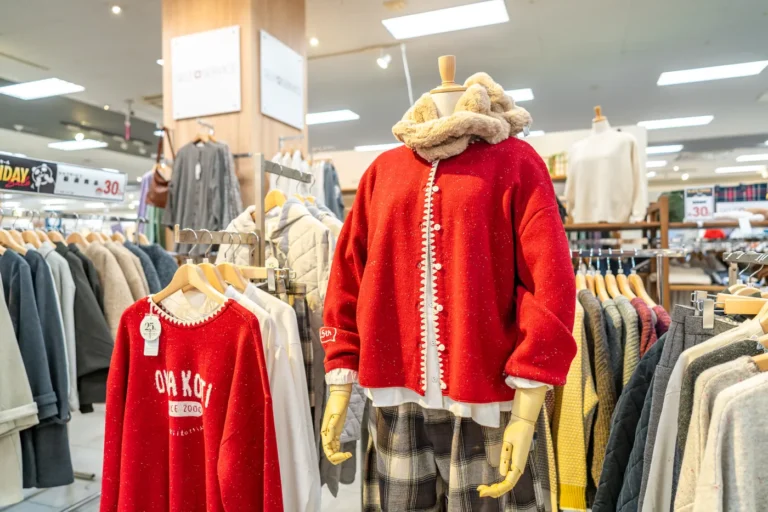 Okinawa Weather 26th November 2025 Winter clothes displayed in shopping mall