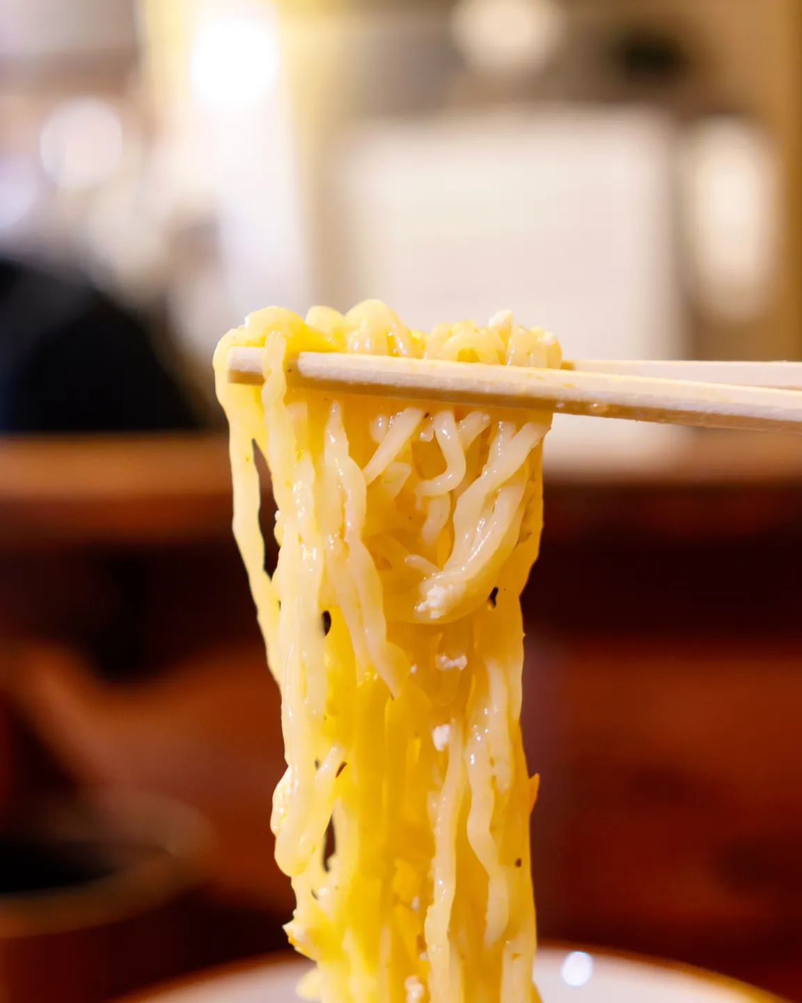 Des nouilles du Tantanmen, un peu plus fermes et élastiques.